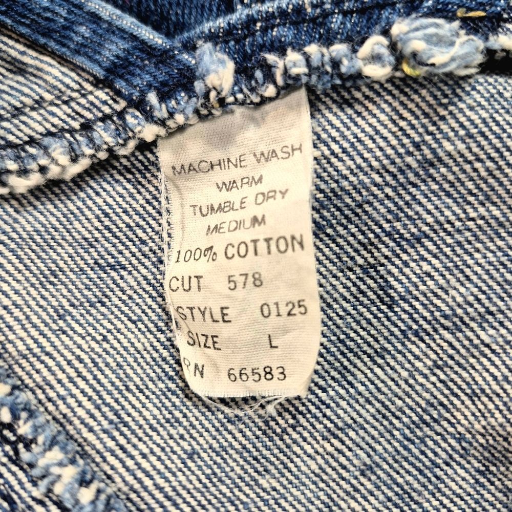 Vintage 80s/90s High-Waisted Pleated Denim Overalls Size Large Relax Retro Fit - Picture 4 of 11